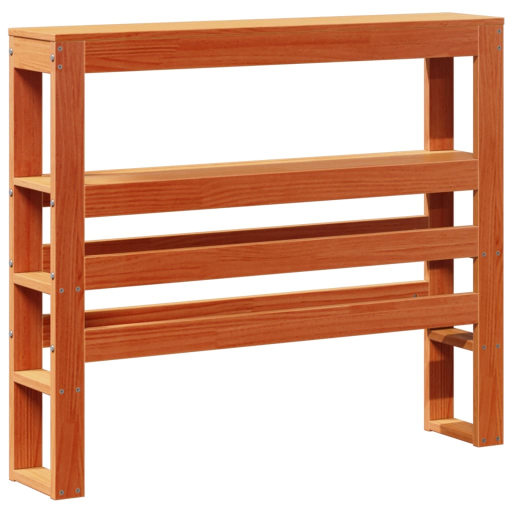 Headboard with Shelves Wax Brown 75 cm Solid Wood Pine